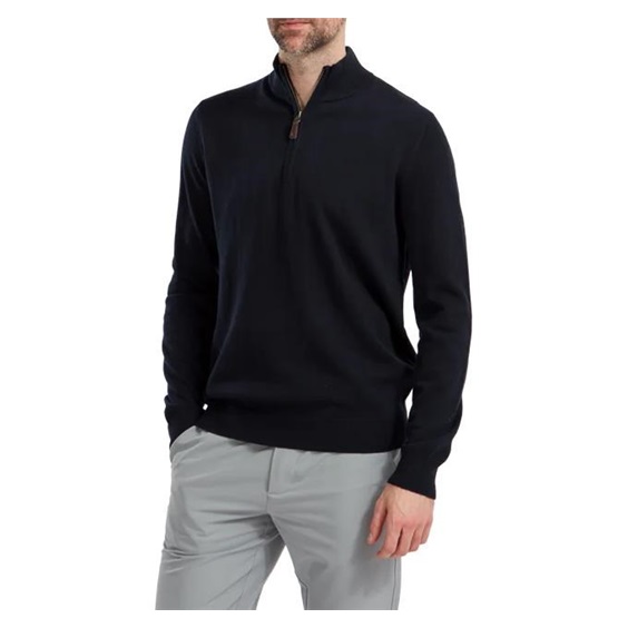 FootJoy Wool Blend 1/2 Zip Herren Pullover, dunkelblau