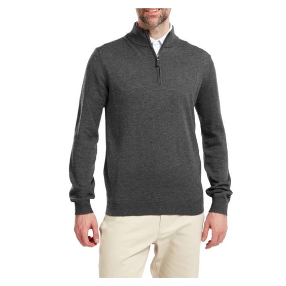FootJoy Wool Blend 1/2 Zip Herren Pullover, grau
