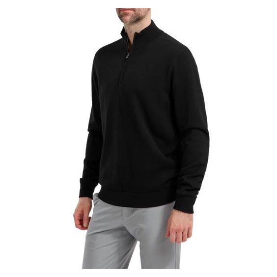 FootJoy Wool Blend Lined 1/2 Zip Herren Pullover, schwarz