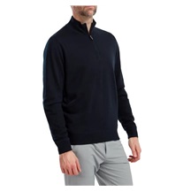FootJoy Wool Blend Lined 1/2 Zip Herren Pullover, dunkelblau