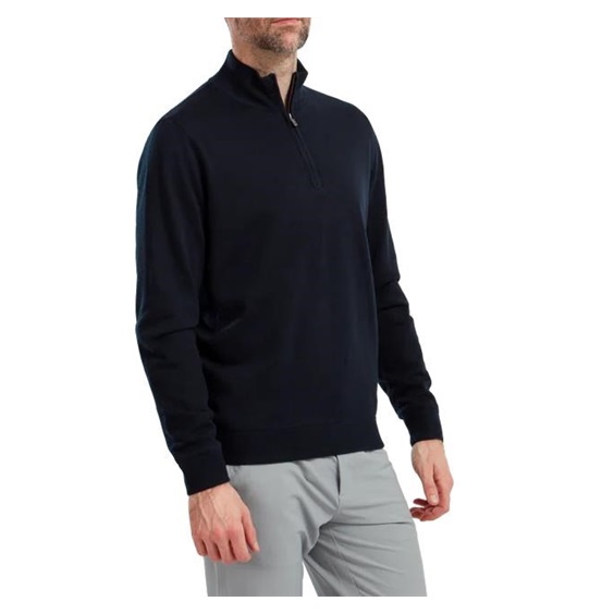 FootJoy Wool Blend Lined 1/2 Zip Herren Pullover, dunkelblau