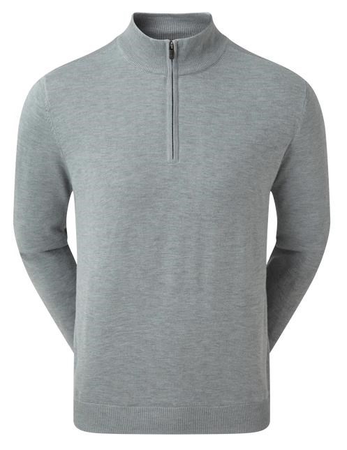 FootJoy Wool Blend Lined 1/2 Zip Herren Pullover, grau