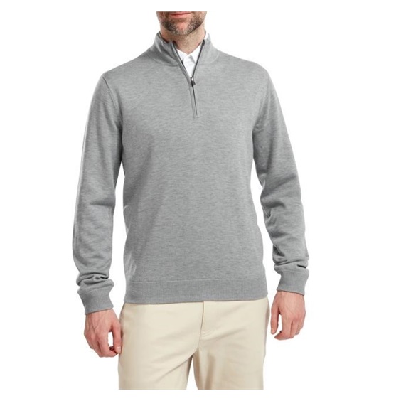 FootJoy Wool Blend Lined 1/2 Zip Herren Pullover, grau