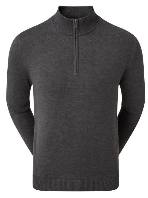 FootJoy Wool Blend Lined 1/2 Zip Herren Pullover, charcoal