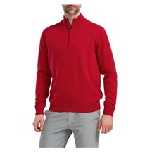 FootJoy Wool Blend Lined 1/2 Zip Herren Pullover, rot