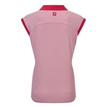 FootJoy End on End Striped Lisle sleeveless Damen Poloshirt, rot/weiss