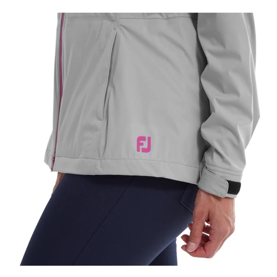 FootJoy Hydroknit 1/2 Zip Waterproof Damenjacke, grau/rosa