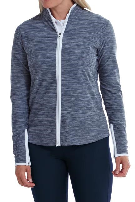 FootJoy Full Zip Space Dye Fleece Damen Sweatshirt, dunkelblau/weiss