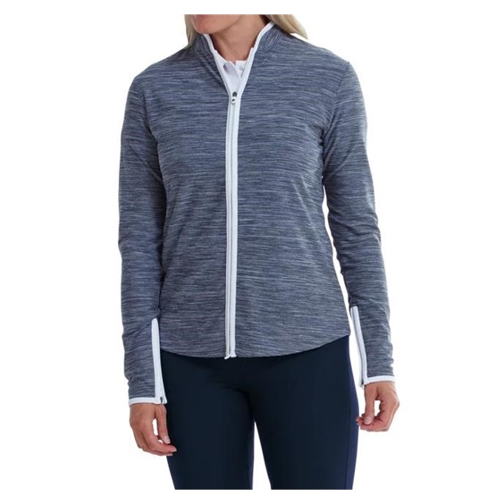 FootJoy Full Zip Space Dye Fleece Damen Sweatshirt, dunkelblau/weiss
