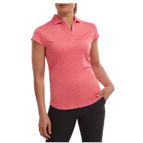 FootJoy Tonal Stripe Lisle Damen Poloshirt, coral