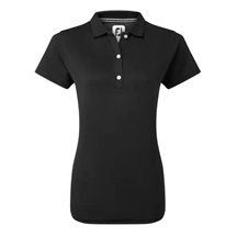 FootJoy Stretch Pique Solid Damen Poloshirt, schwarz
