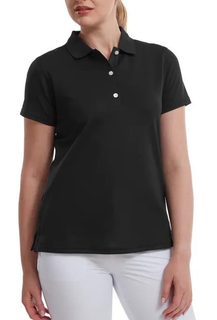 FootJoy Stretch Pique Solid Damen Poloshirt, schwarz