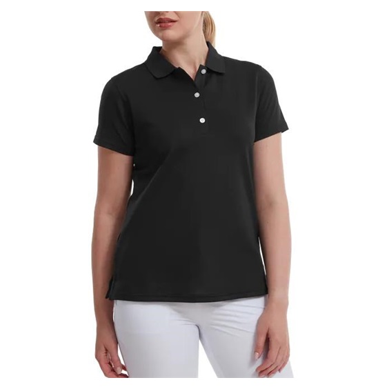 FootJoy Stretch Pique Solid Damen Poloshirt, schwarz