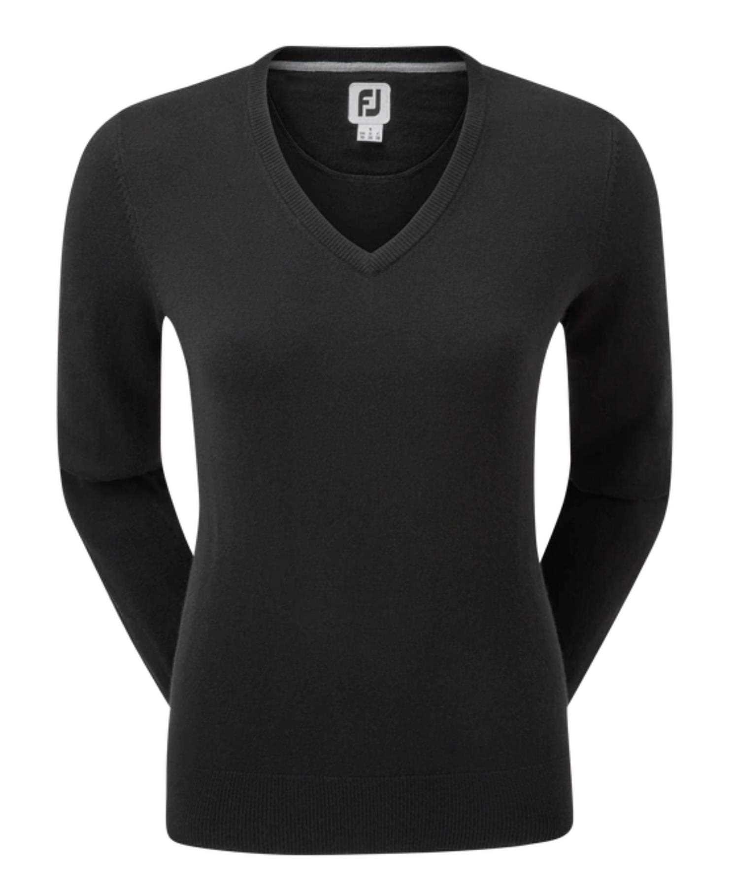 FootJoy Wool Blend V-Neck Damen Pullover, schwarz