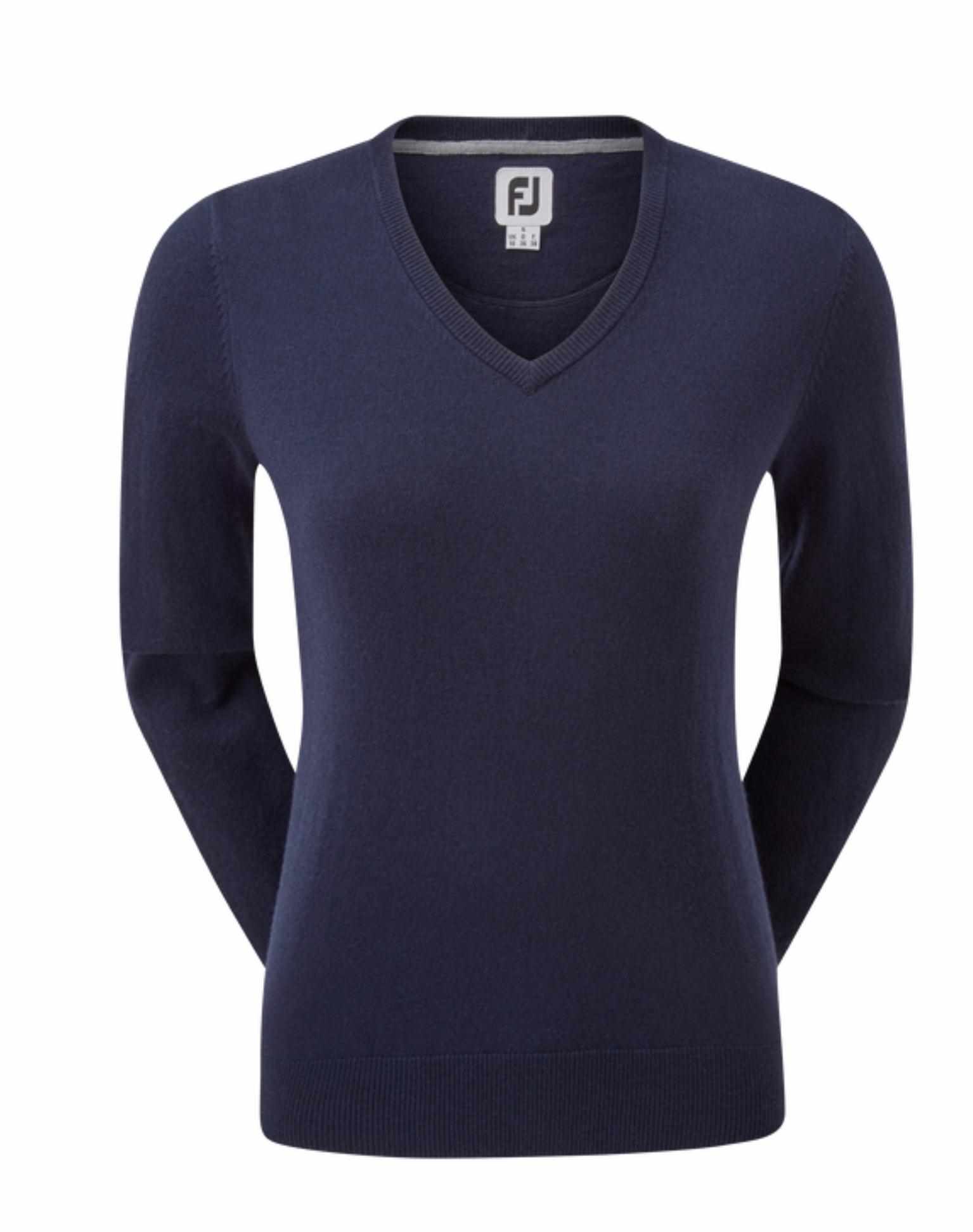 FootJoy Wool Blend V-Neck Damen Pullover, dunkelblau