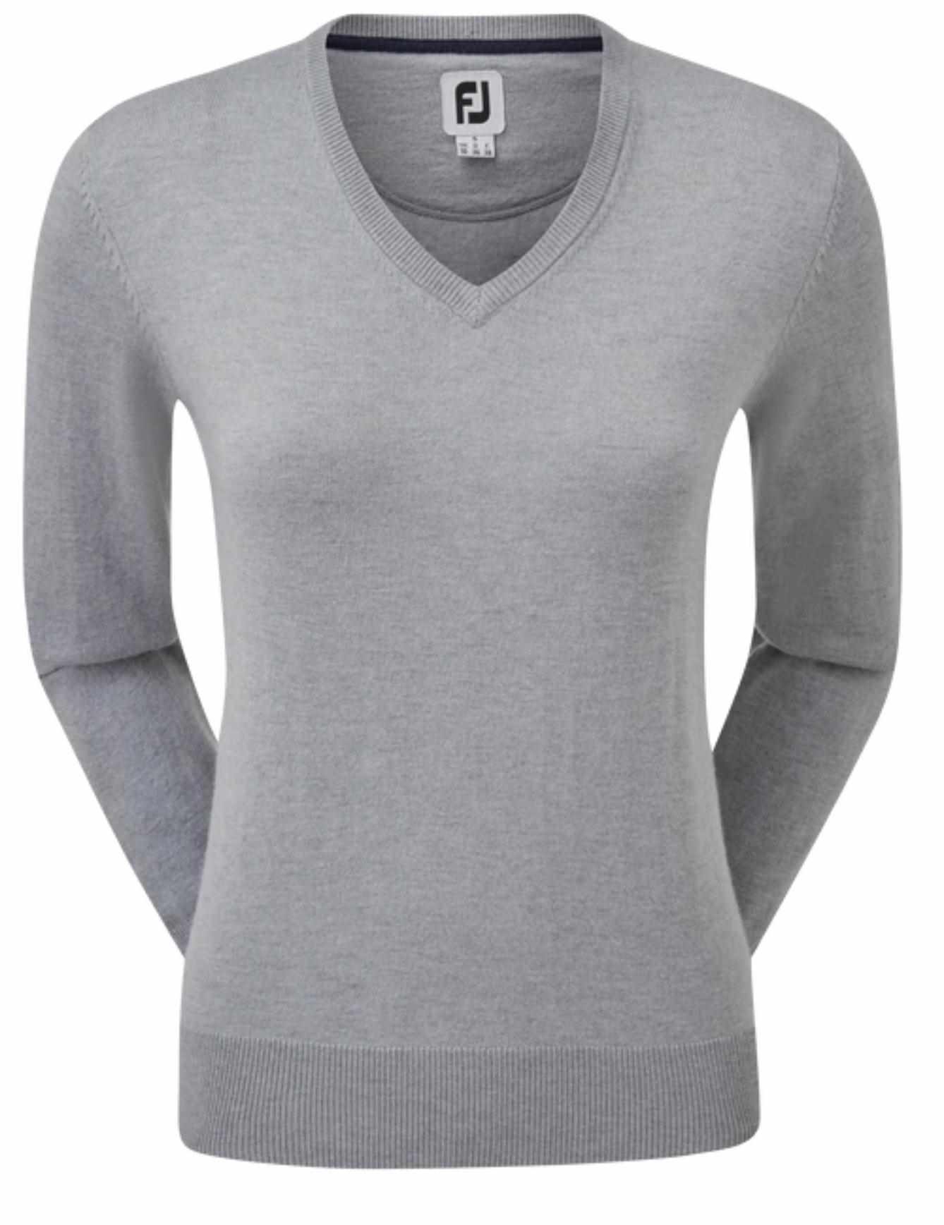 FootJoy Wool Blend V-Neck Damen Pullover, grau