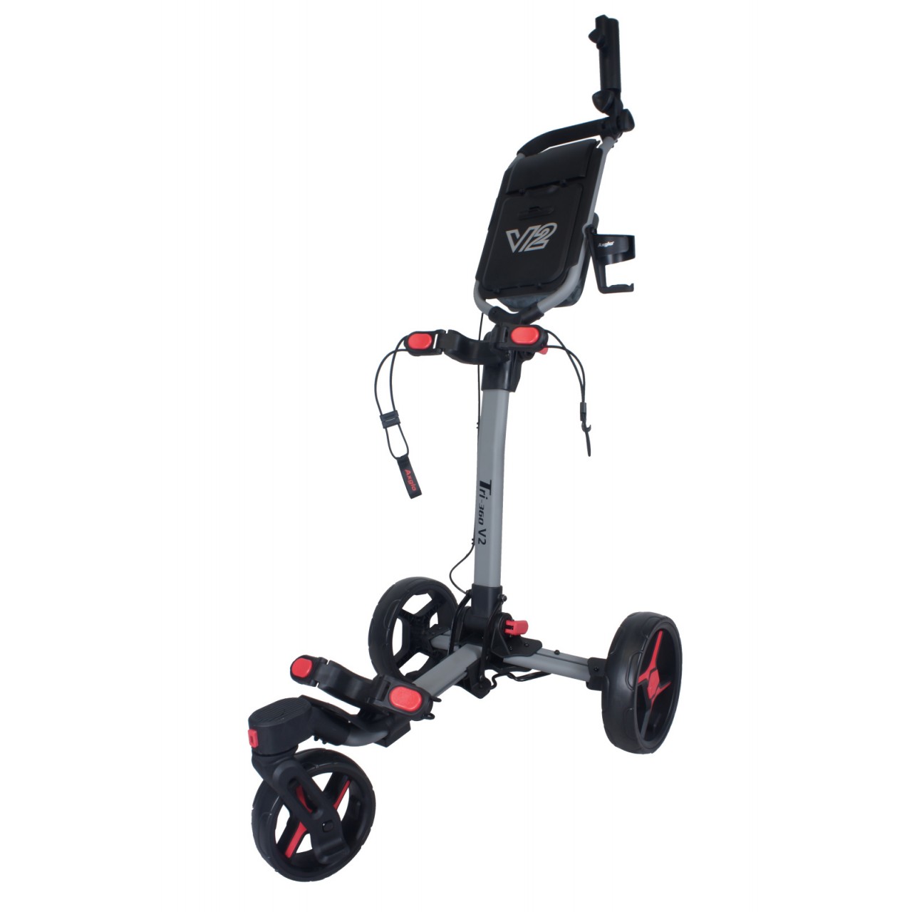 Axglo Tri-360 V2 Golf Trolley, grau/rot