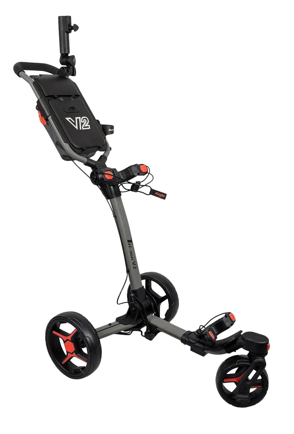 Axglo Tri-360 V2 Golf Trolley, grau/rot