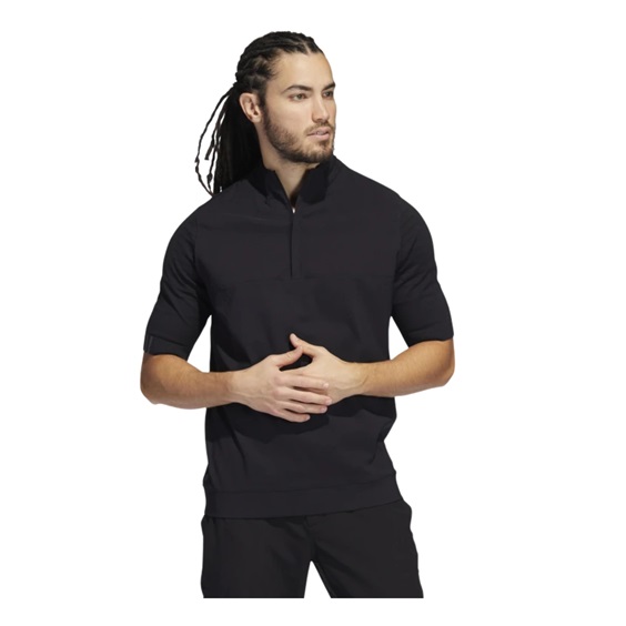 Adidas Primeknit Statement 1/4 Zip Herren Sweatshirt, schwarz