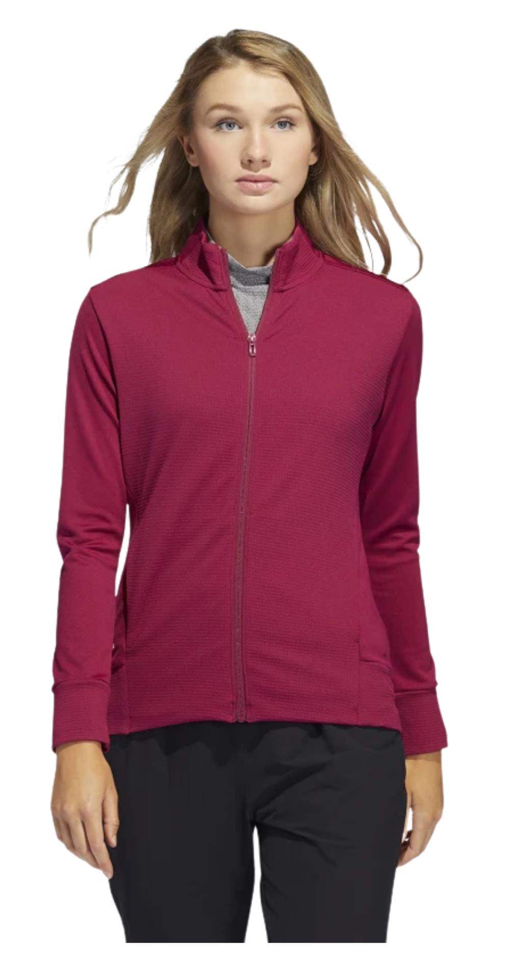 Adidas Textured Full-Zip Damen Sweatshirt, rot