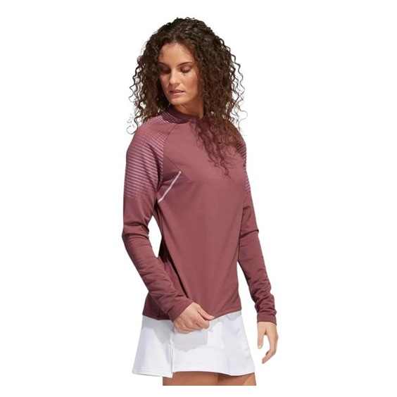 Adidas Cold Rdy Long Sleeve Top Mock Damen Sweatshirt, burgundy