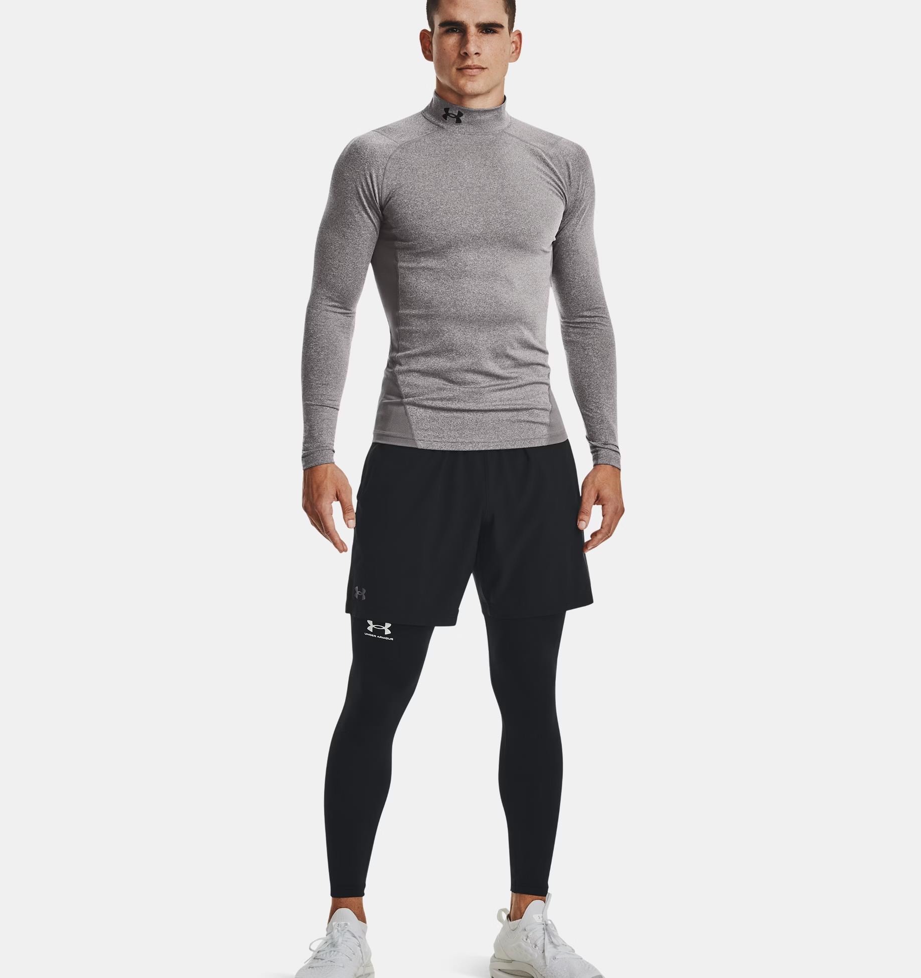 Under Armour ColdGear® Compression Mock Herren Winterkompressionsshirt, grau