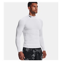Under Armour ColdGear® Compression Mock Herren Winterkompressionsshirt, weiss