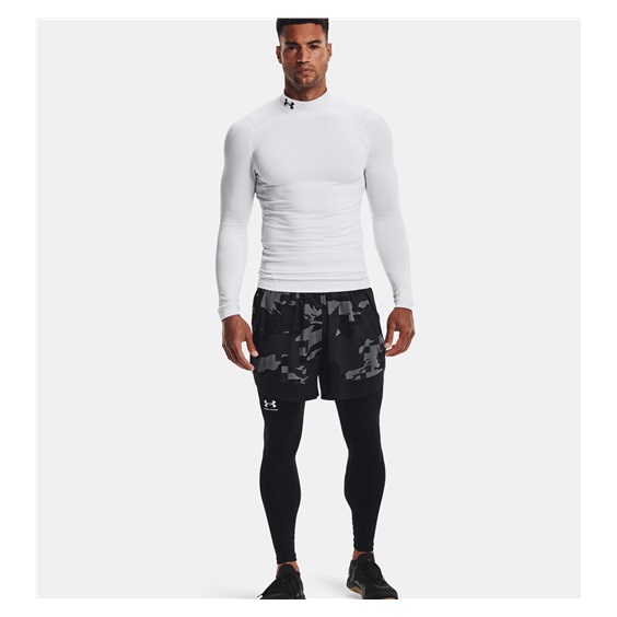 Under Armour ColdGear® Compression Mock Herren Winterkompressionsshirt, weiss