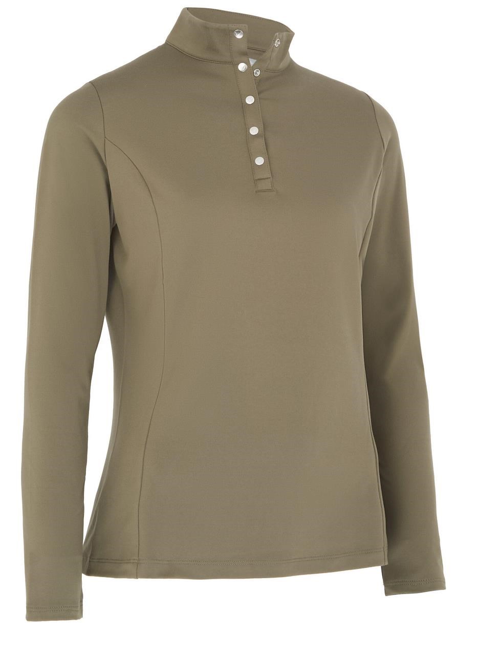 Callaway Thermal Longsleeve Fleece Back Jersey Damen Poloshirt, industrial green
