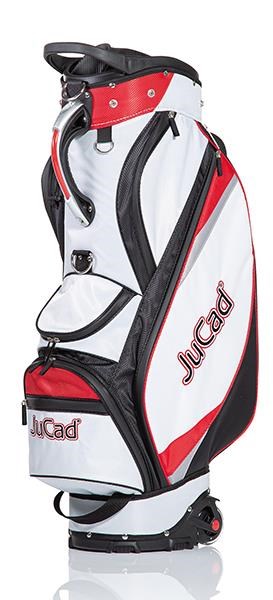 JuCad Bag To Roll Cartbag mit Rädern, schwarz/weiss//rot