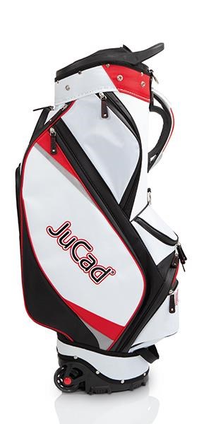 JuCad Bag To Roll Cartbag mit Rädern, schwarz/weiss//rot