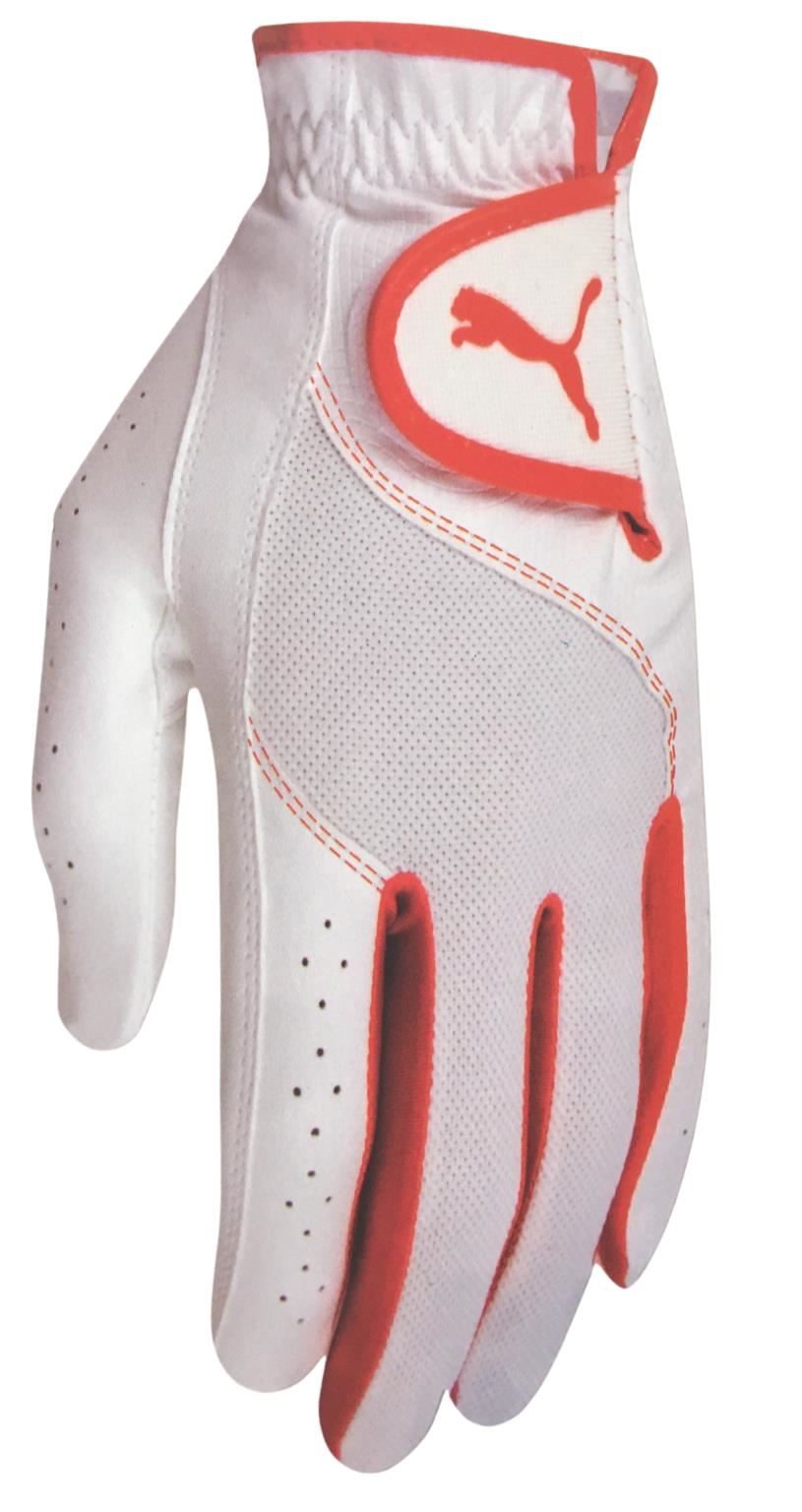 Puma Golf Puma Sport Performance Kinder Golfhandschuh, Weiß/Vibrant Orange