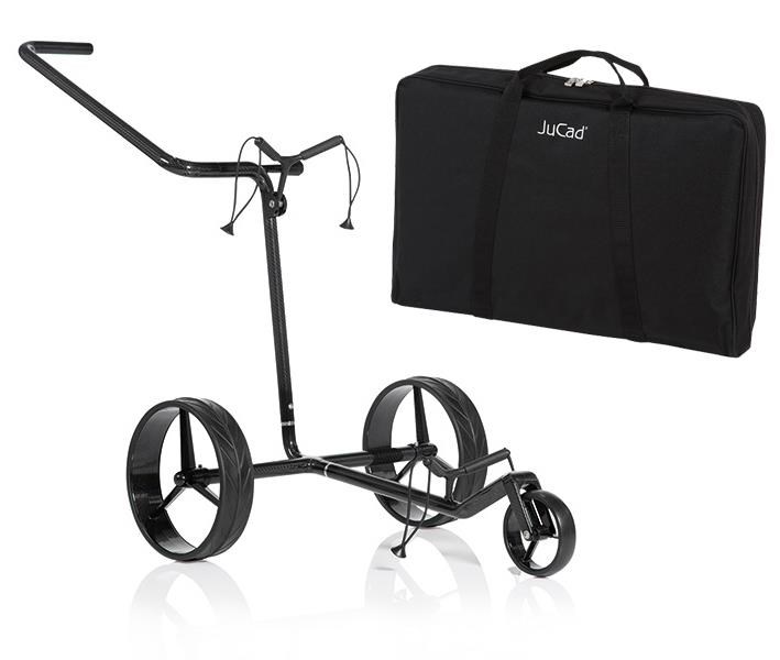 JuCad Carbon Shine 3-wheeled Manuell Golftrolley + Tragetasche