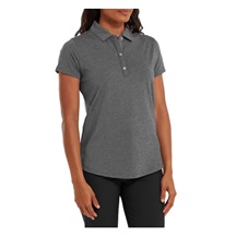 FootJoy Heather Self-Collar Lisle Damen Poloshirt, schwarz