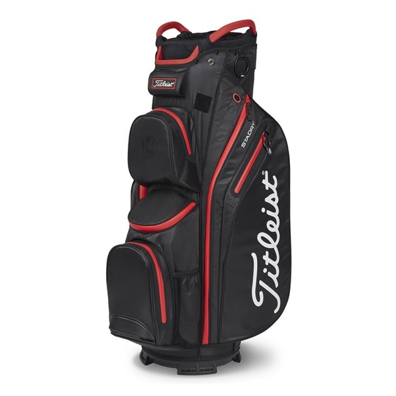 Titleist 14 StaDry Cartbag, schwarz/rot