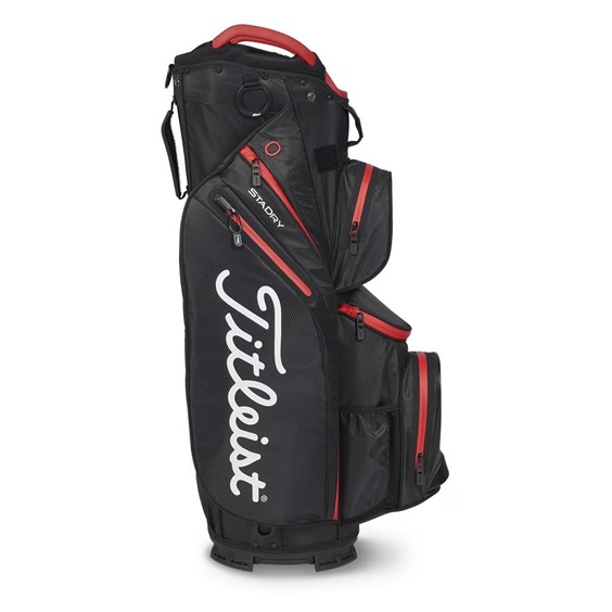 Titleist 14 StaDry Cartbag, schwarz/rot
