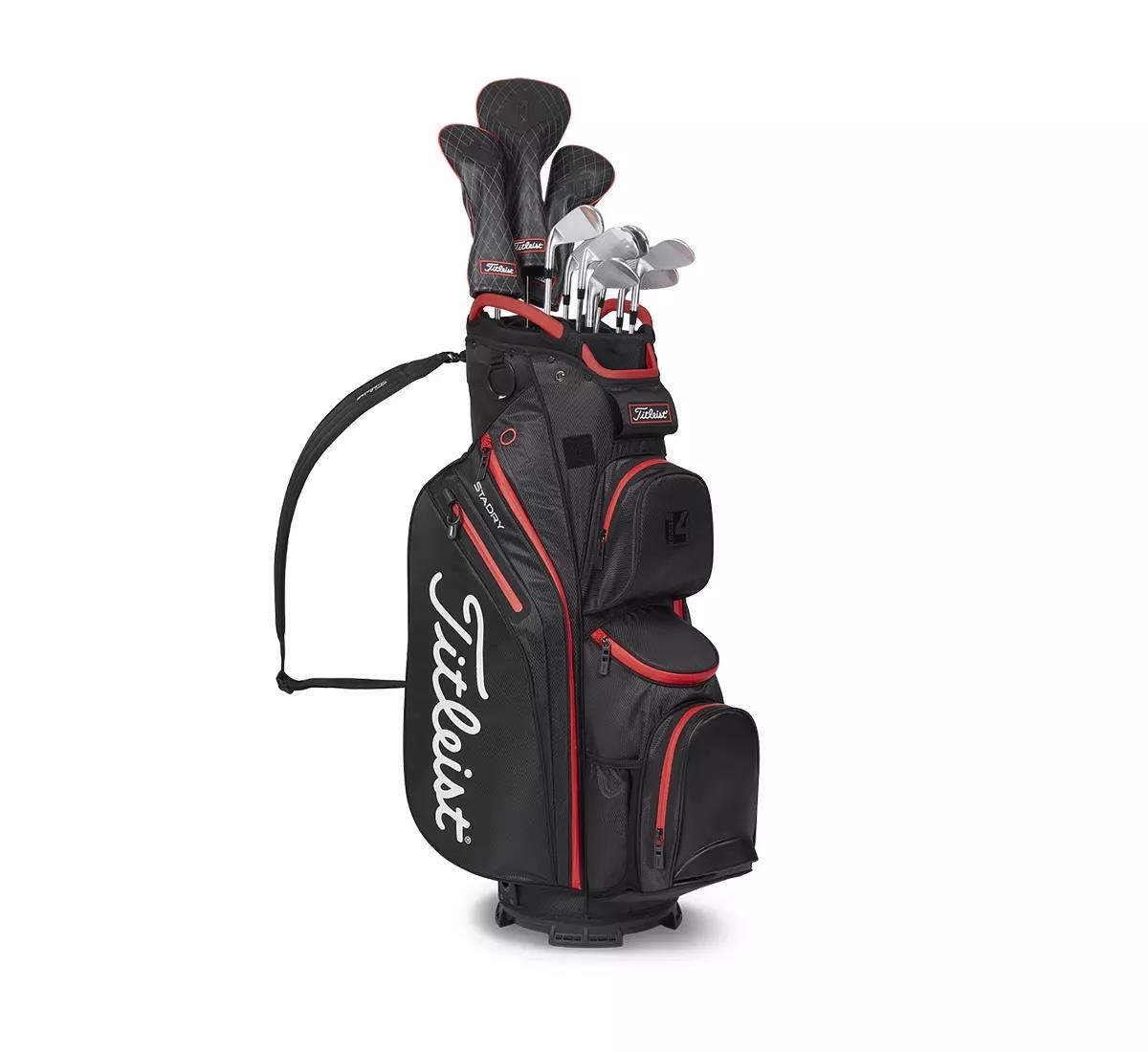 Titleist 14 StaDry Cartbag, schwarz/rot