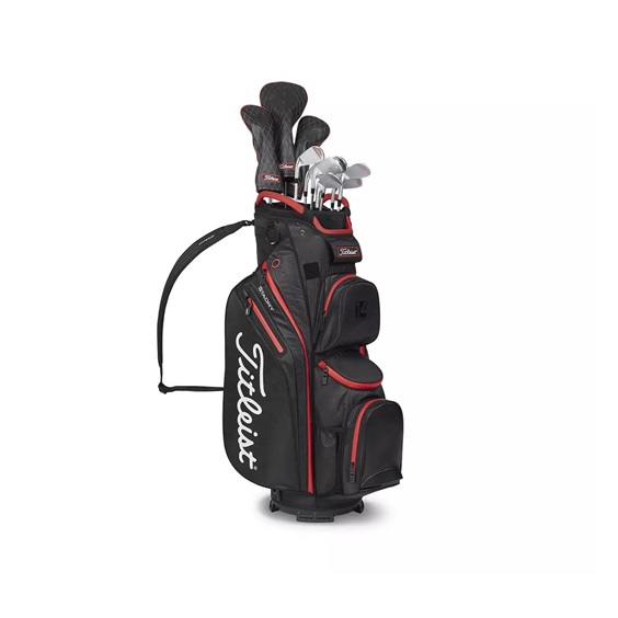 Titleist 14 StaDry Cartbag, schwarz/rot