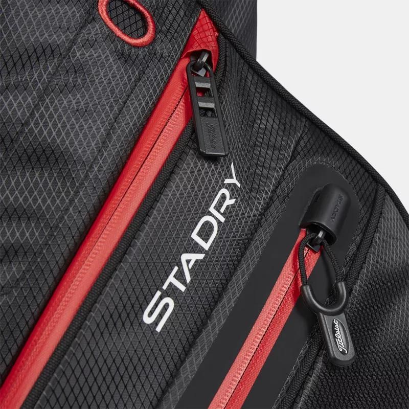 Titleist 14 StaDry Cartbag, schwarz/rot