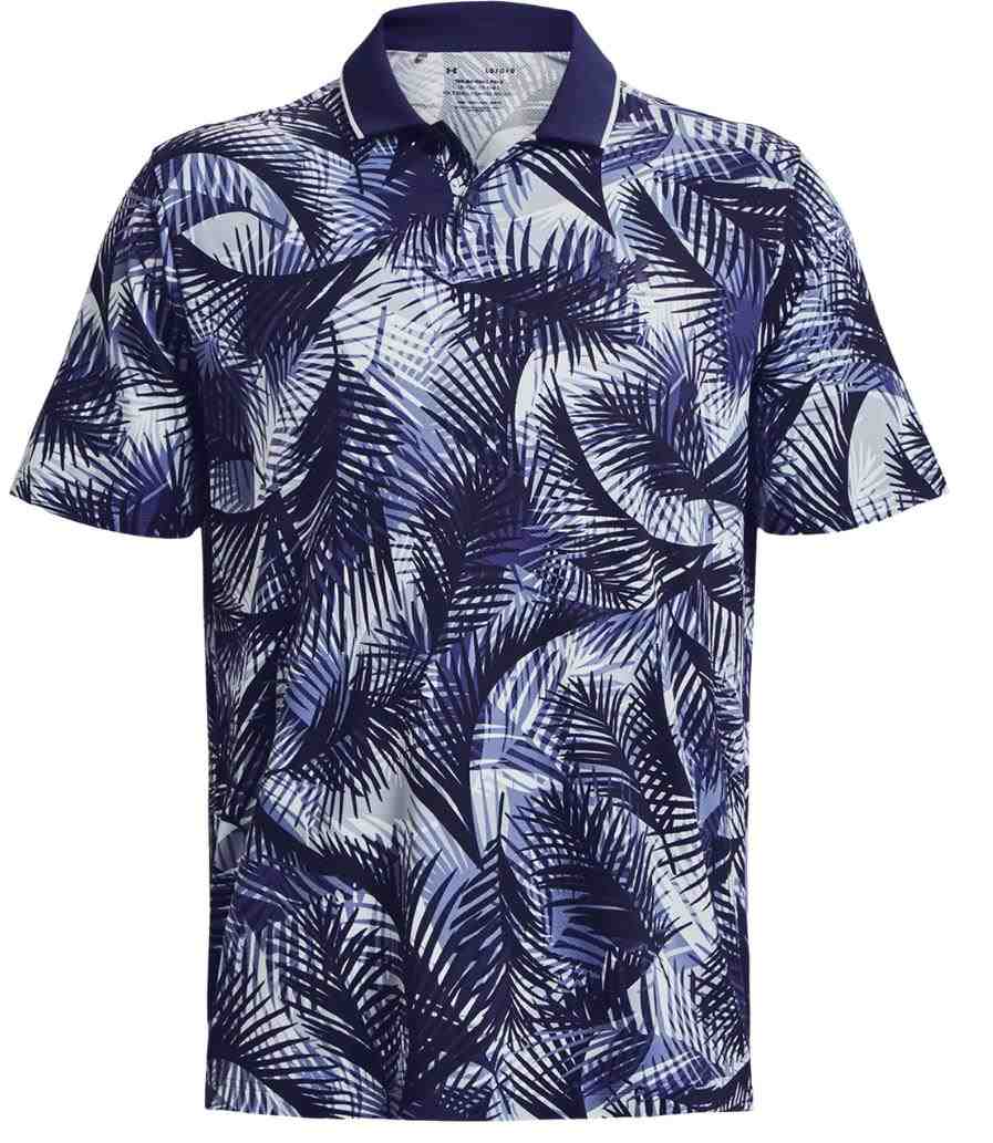 Under Armour Iso-Chill Print Palm Herren Poloshirt, dunkelblau