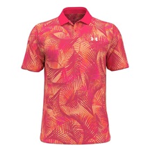 Under Armour Iso-Chill Print Palm Herren Poloshirt, rosa