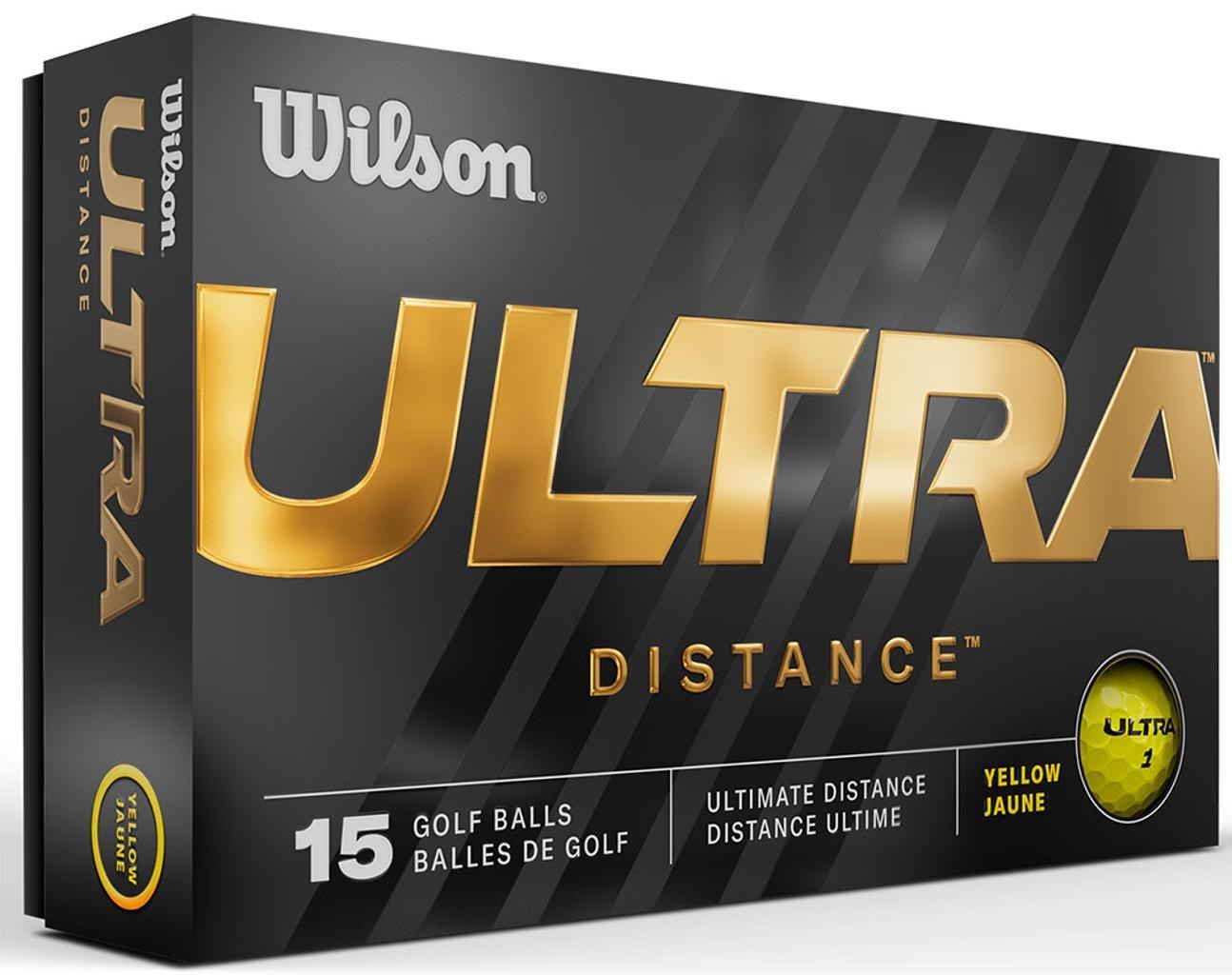 Wilson Ultra Distance Golfbälle, gelb, 15 Stk