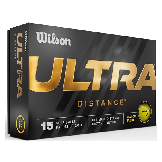 Wilson Ultra Distance Golfbälle, gelb, 15 Stk