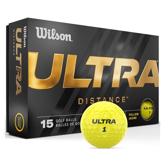 Wilson Ultra Distance Golfbälle, gelb, 15 Stk