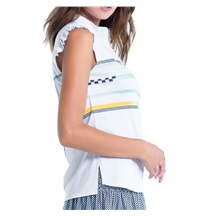 Lucky in Love Finish Line Damen Poloshirt, weiss