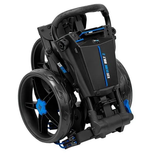 Ezeglide Bolt 2 + Easy Opening Golf Trolley, schwarz/blau