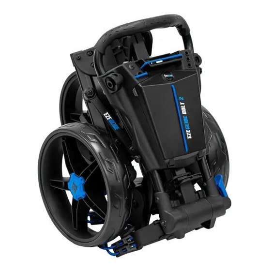 Ezeglide Bolt 2 + Easy Opening Golf Trolley, schwarz/blau