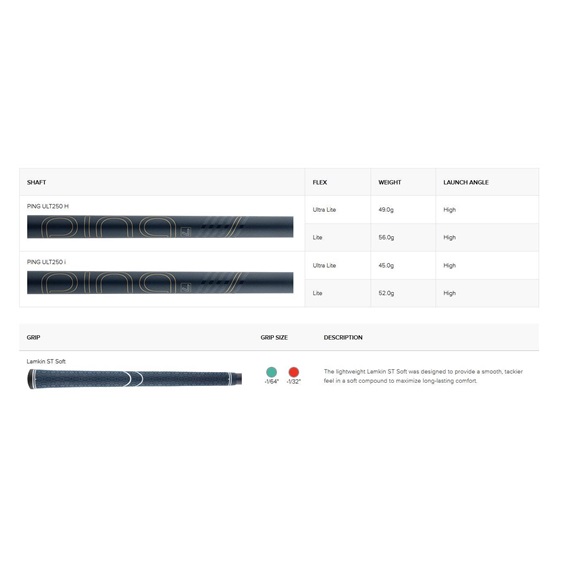 Ping G Le3 Damen Eisen, Graphit