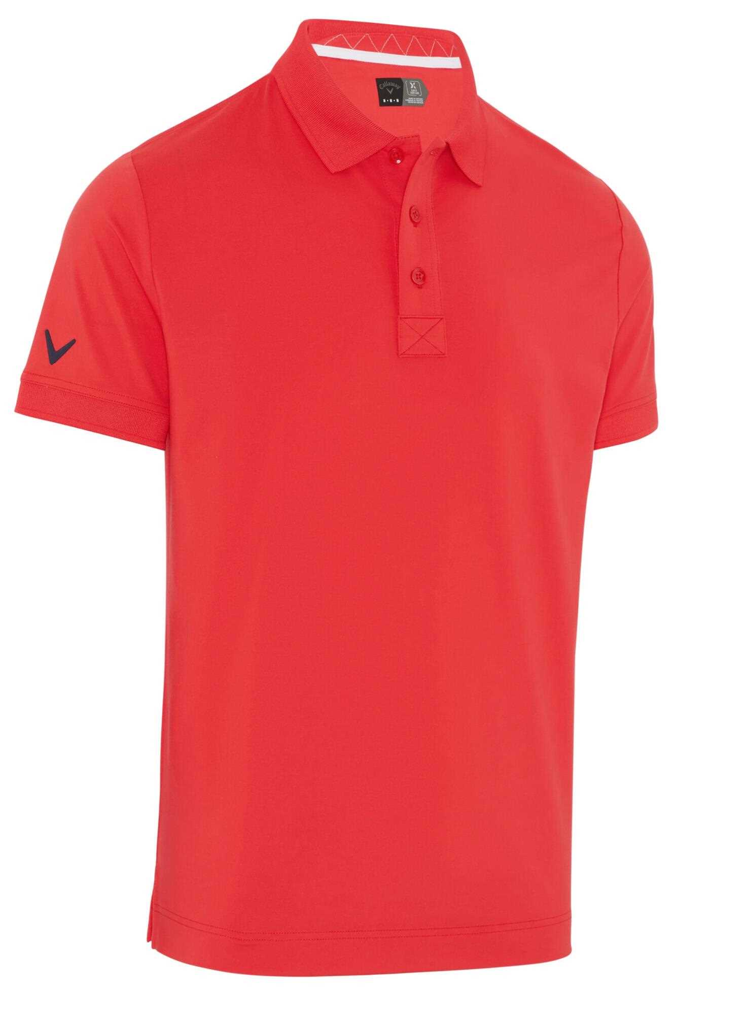 Callaway Solid Ribbed Herren Poloshirt, hibicus