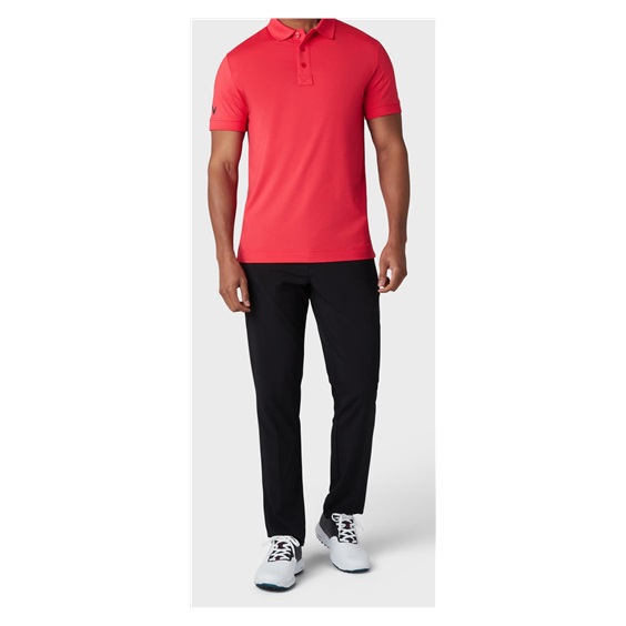Callaway Solid Ribbed Herren Poloshirt, hibicus